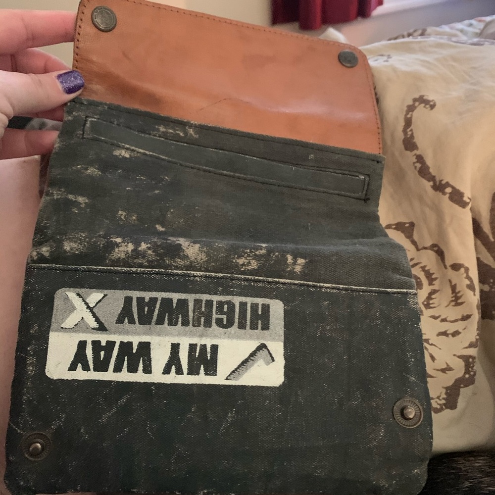 Mona B distressed clutch